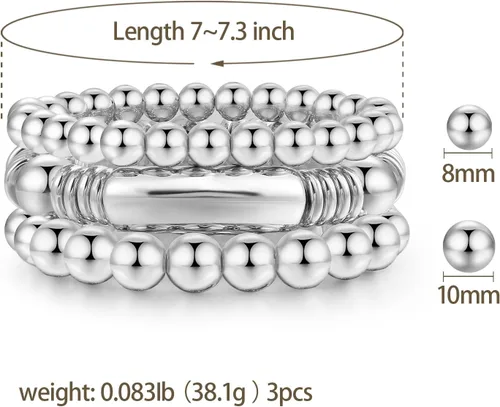 Miniatura 2 de Brazalete de oro para mujer, grueso, curvado, apilable, chapado en abalorios, pulseras elásticas