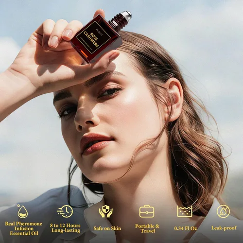 Miniatura 3 de PUREU Perfumes de feromonas para mujer, perfume de cachemira rosa, perfume de vainilla de larga duración, 0.34 onzas líquidas, rollo en rollo
