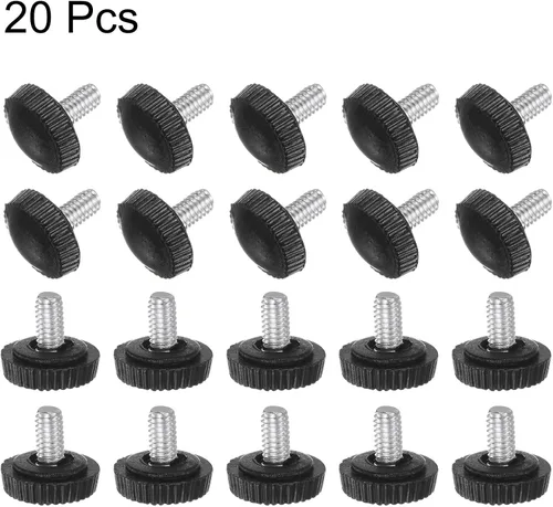 Miniatura 4 de uxcell 20 pomos moleteados de rosca métrica macho M4 x 0.236 in, pomos de sujeción de tornillo de pulgar, mango de plástico con perno roscado