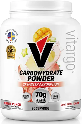 Miniatura 15 de Vitargo Polvo de carbohidratos, reposición de glucógeno muscular 2 veces más rápida, ponche de frutas de 1.7 libras, Pre, Intra y Post, polvo