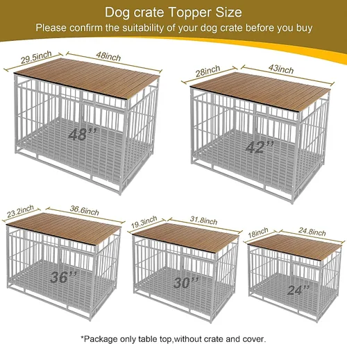 Miniatura 7 de Cubierta para Jaula de Perro de 48 Pulgadas con Imanes para Jaula - Cubierta Plegable de Aluminio para Perrera Decorativa Mesa de Almacenamiento Nuez