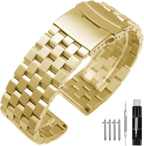 Miniatura 15 de Correas de reloj de metal cepillado para hombres y mujeres, correa de reloj de acero inoxidable sólido 18/20/22/24/26mm, correa de reloj de pulsera