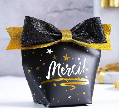 Miniatura 7 de MEEDEE Cinta negra con purpurina para envolver regalo, cinta de borde cortado de 1-1/2 pulgadas x 10 yardas, cinta brillante para regalos, tarjetas