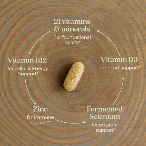 Miniatura 3 de New Chapter Multivitamínico para hombres, B6, B12 extra, D3, vitamina C y zinc, para el sistema inmunológico, el corazón, la energía celular