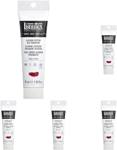Miniatura 127 de Liquitex Professional - Pintura acrílica con cuerpo espeso (2.0 fl oz / 59 ml), tubo, color rojo cadmio medio