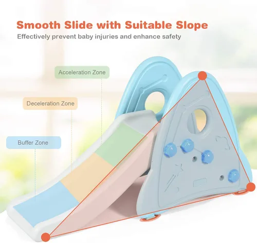 Miniatura 3 de BABY JOY Tobogán para niños, juego independiente de mini tobogán escalador para uso en interiores y exteriores, juego de juguete para niños