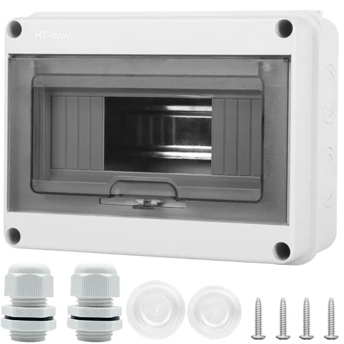 Miniatura 13 de Caja de Protección de Distribución Impermeable, Caja Eléctrica de Disyuntores de Plástico ABS y Cubierta Transparente IP65, para Disyuntor de Pared