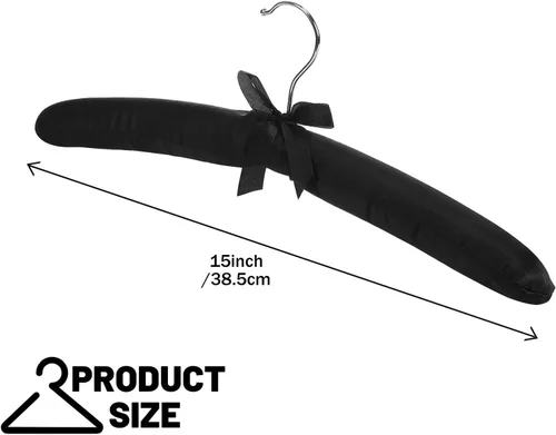 Miniatura 3 de Jetec 24 piezas de perchas acolchadas de raso con gancho giratorio de 360°, almohadillas de esponja para el hombro, para abrigos, suéteres, blusas
