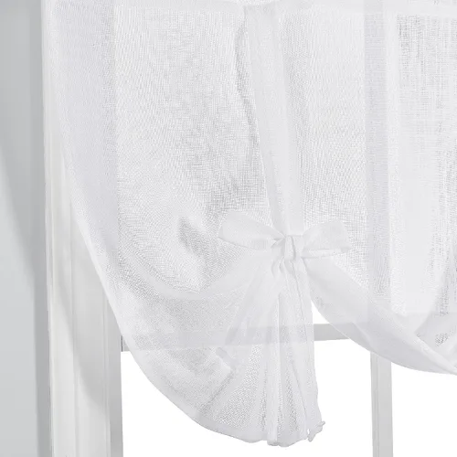 Miniatura 3 de Pony Dance Cortinas de ventana de baño, pantalla con lazo para dormitorio, filtro de luz, semitransparente, cortinas romanas elegantes para Blanco