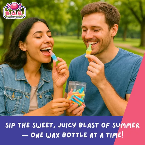 Miniatura 3 de Dulces de cera de botella estilo antiguo – Paquete al por mayor de 1 libra – 5 sabores afrutados