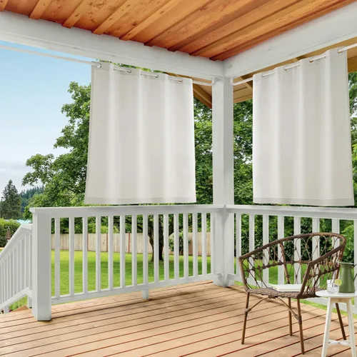 Miniatura 40 de TOWN & COUNTRY BASICS Cabana Cortinas Sólidas de Peso Pesado para Interiores y Exteriores, Opacidad de Filtrado de Luz con Ojales en la Parte Verde
