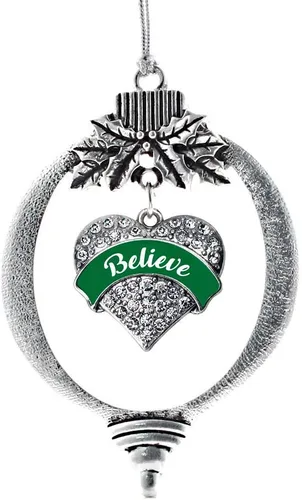 Miniatura 61 de Inspired Silver - Red Merry - Adorno de Navidad plateado - Adorno de árbol de Navidad con dije de corazón con circonita cúbica - Decoración colgante