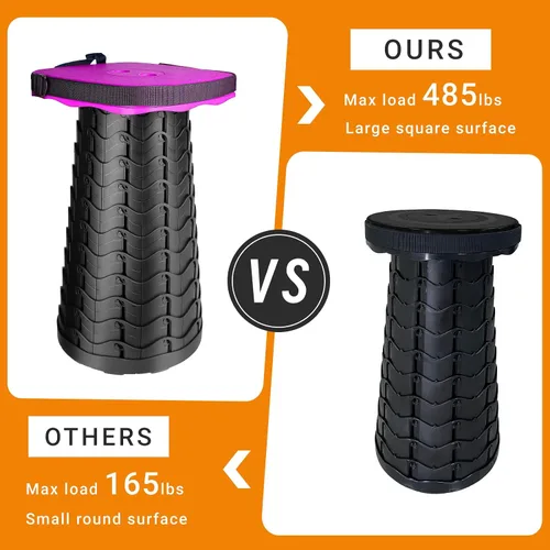 Miniatura 5 de Taburete plegable para acampar con cojín, taburete plegable portátil con bolsa de nailon, taburete plegable para adultos portátil, carga máxima