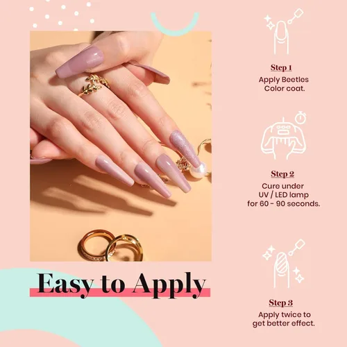 Miniatura 33 de Beetles - Esmalte de uñas de gel marrón – 0.5 onzas líquidas de esmalte de gel marrón oscuro, lámpara LED UV para uñas, regalo de manicura para I