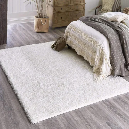 Miniatura 42 de Unique Loom Zuniga Solid Shag Collection alfombra moderna de felpa negra de área (7' 0 x 10' 0)