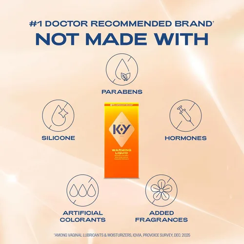 Miniatura 2 de K-Y Lubricante líquido calentador, lubricante personal sensorial, fórmula a base de glicerina, seguro de usar con preservativos de látex