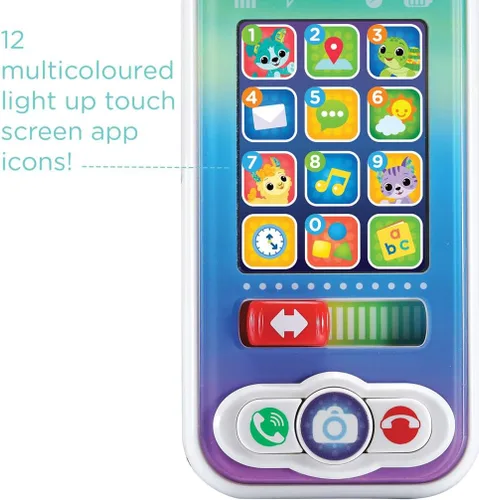 Miniatura 8 de VTech Desliza y descubre el teléfono, teléfono de juego para bebés niñas y niños, juguete interactivo con luces y sonidos, juguetes de teléfono