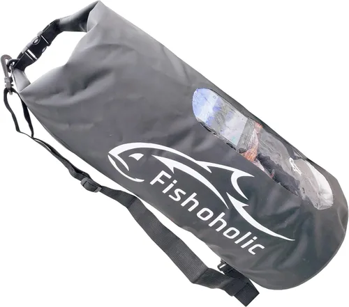 Miniatura 9 de Fishoholic Bolsa seca – Bolsas de equipo impermeables – Broche a prueba de fallas – Hecho resistente y duradero para kayak, barco, pesca, Semi claro
