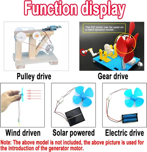 Miniatura 6 de EUDAX Juego de 6 mini motores de generador de 3V-12V DC Motor eléctrico con hélices Hoja de ventilador para bricolaje Juguetes electrónicos Turbina