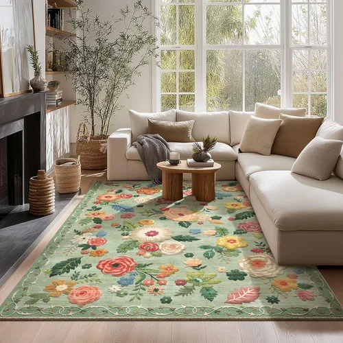 Miniatura 62 de Alfombra de pasillo lavable antideslizante: alfombra de cocina de 2 x 6 pies, resistente a las manchas, con parte trasera de goma, alfombra suave