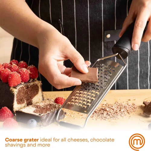 Miniatura 2 de MasterChef Rallador de Queso de Mano, Herramienta de Cocina para Triturar Alimentos para Rallar Parmesano, Ajo, Jengibre, etc., Rallador Zester