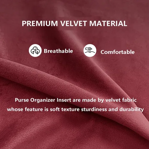 Miniatura 6 de Doxo Organizador de bolso de terciopelo para bolsos, organizador de bolsas de mano para bolsas LV Carryall PM, múltiples bolsillos