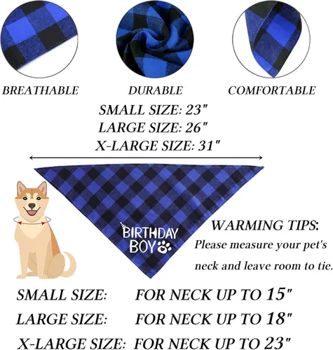 Miniatura 4 de STMK Decoraciones de cumpleaños para perros, sombrero de cumpleaños de perro de varios tamaños con números, bandana, corbatín, bandera, bandera