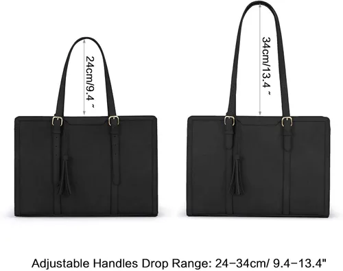 Miniatura 6 de ECOSUSI Bolsa para Laptop para Mujeres 15.6 Pulgadas Bolsas de Trabajo Tipo Tote Cuero PU Bolso de Computadora para Oficina de Negocios con 3