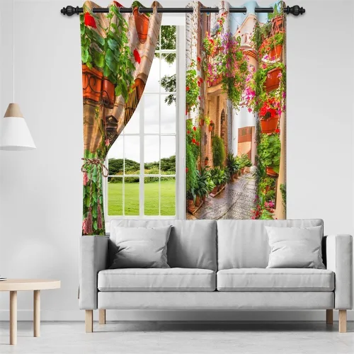 Miniatura 186 de Cortinas japonesas con pintura de tinta, monte Fuji, sol rojo, puesta de sol, hojas de bambú, cortinas de ventana para dormitorio, sala de estar