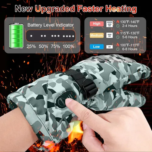 Miniatura 2 de Guantes con calefacción recargables para hombres y mujeres, forros de guantes de calentamiento rápido de 7.4V, calentadores de manos para artritis