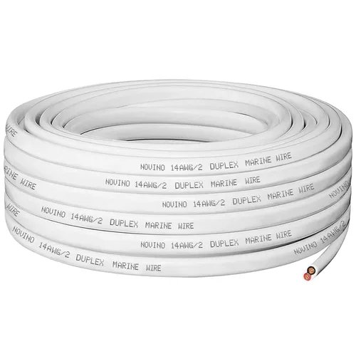Miniatura 4 de Cable marino dúplex de calibre 14, cable eléctrico 14/2 de grado marino de cobre estañado, 14 AWG, 70 pies, para lancha, automóvil, caravana, uso