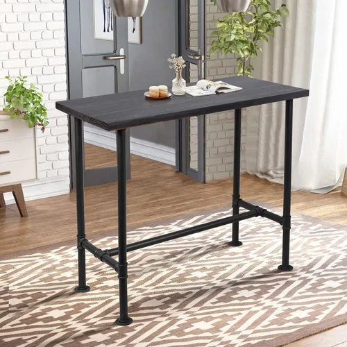 Miniatura 10 de Mesa de comedor de tubería de diseño industrial DIY, mesa de comedor informal para bar, mesa para computadora portátil, estudio moderno, mesa
