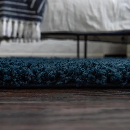 Miniatura 12 de Unique Loom Colección Solid Shag - Alfombra de área (ovalada de 8' x 10', azul zafiro/azul marino)