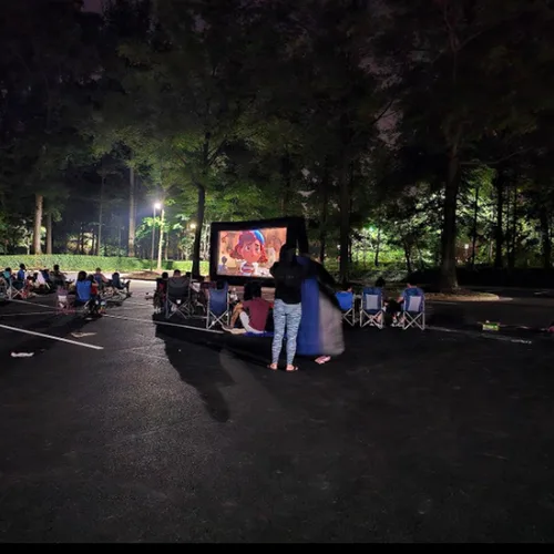 Miniatura 3 de Pantalla de película inflable de 28 pies para exteriores, proyección frontal y trasera, pantalla de proyector portátil para escuela, iglesias