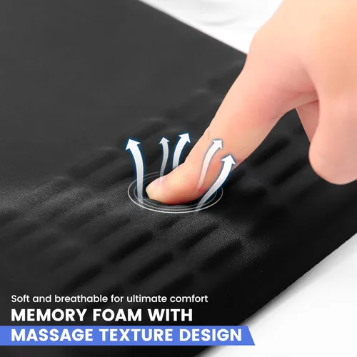 Miniatura 3 de MEKASS Alfombrilla ergonómica para ratón con soporte de muñeca, reposamuñecas para aliviar el dolor del túnel carpiano, espuma con memoria con Negro