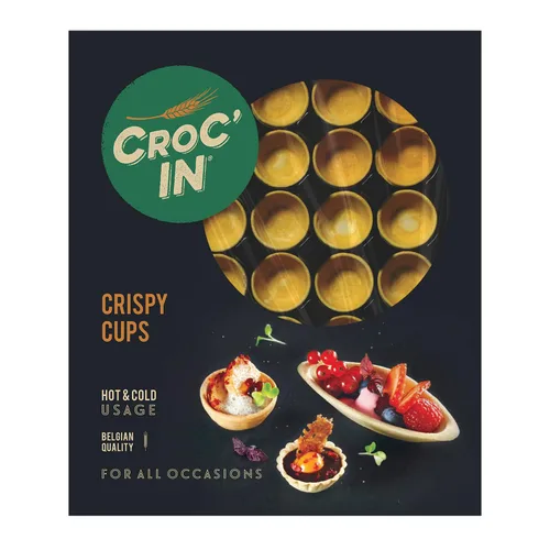 Miniatura 11 de CROC'IN - Mini conchas ácidas neutras - Tazas comestibles de aperitivo o postre - Moldes de pastelería - Confitería artesanal y vegana - 60 piezas