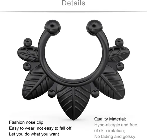 Miniatura 4 de SCERRING Aros falsos para tabique nasal, circonita cúbica transparente, no perforada, gancho para nariz, septum, piercing para el cuerpo, joyería