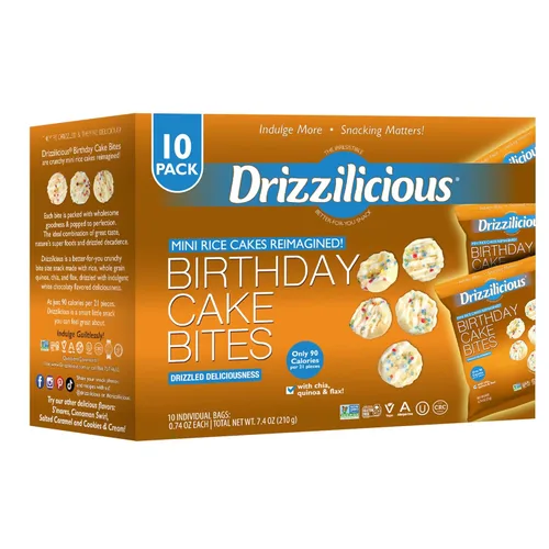Miniatura 11 de Drizzilicious Mini tortas de arroz sabor galletas y crema – Crujientes de arroz, aperitivo saludable para adultos y niños, pasteles de arroz