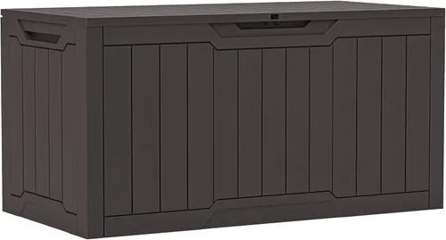 Miniatura 23 de YITAHOME Caja de cubierta de 32 galones, almacenamiento de resina con tapa con cerradura y asas laterales, contenedor pequeño