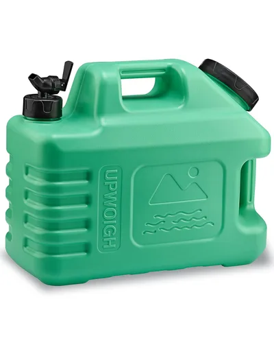 UPWOIGH Jarra de agua de 3.5 galones, contenedor de agua a prueba de fugas verde bosque con espita, talla frontal moderna inspirada en la