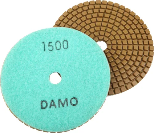 Miniatura 5 de DAMO Almohadilla de pulido de diamante de 4 pulgadas de arena húmeda 100 para granito concreto mármol encimera piso pulido