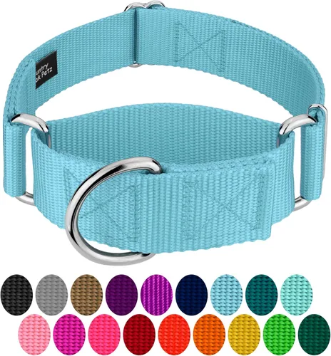 Miniatura 3 de Country Brook Petz - Collar para perro de nailon resistente Martingale de 15 colores (extra grande, 1 1/2 pulgadas de ancho, azul océano)