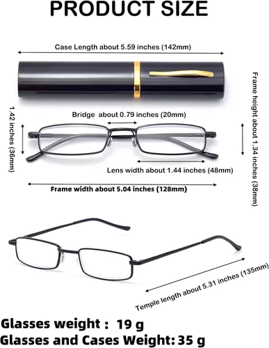 Miniatura 4 de Anteojos de lectura de bolsillo delgados para hombres y mujeres, lentes compactas súper transparentes, lentes con marco de metal con bisagra
