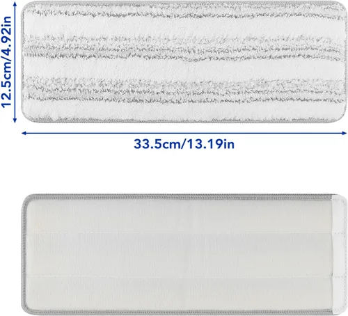 Miniatura 5 de Juego de almohadillas de limpieza de microfibra para fregona plana: 10 paquetes de almohadillas lavables de 13 x 4.9 pulgadas para limpieza