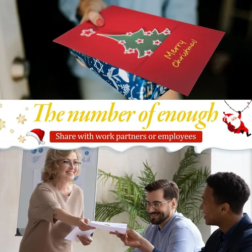 Miniatura 2 de Crtiin Juego de 240 Tarjetas de Navidad 2025 Tarjetas de Felicitación Navideñas con Sobres Calcomanías 6 Diseños Surtido a Granel 5.9 x 3.9 Pulgadas