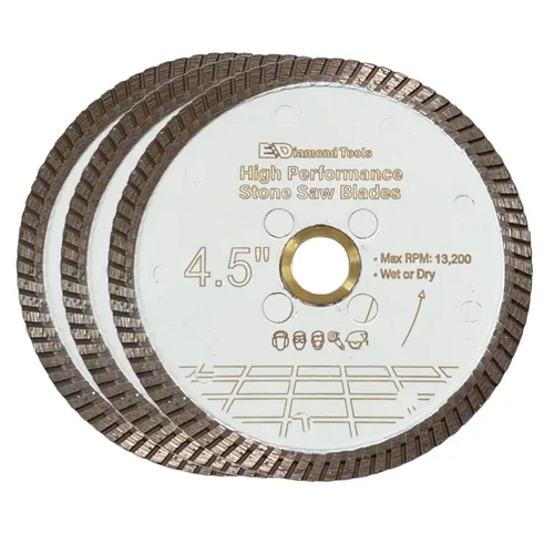 Miniatura 19 de Hojas de sierra de diamante de alto rendimiento de 5 pulgadas para granito, cuarzo y otras piedras de ingeniería, húmedo o seco, eje de 7/8"-5/8