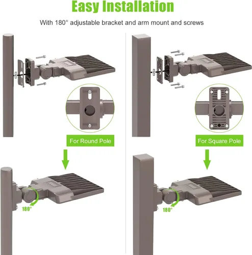 Miniatura 7 de Luz de estacionamiento LED de 200 W con fotocélula UL Listado 30000LM Caja de zapatos comercial Luces de inundación de poste Montaje de brazo IP65