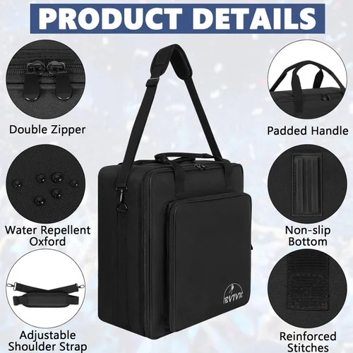 Miniatura 4 de IBVIVIC Bolsa para 8 Luces Par Spotlight, Bolsa de Almacenamiento de Iluminación de Escenario Acolchada de 5/16'', Bolsa para 8 Luces Par