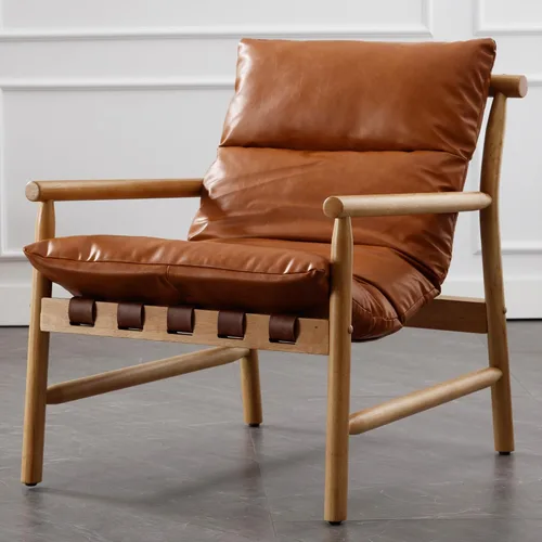 Miniatura 11 de Silla de acento de lino con diseño moderno de mediados de siglo, sillas de sala de estar cómodas con brazos, silla de lectura tapizada con marco