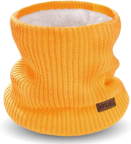 Miniatura 13 de Calentador de cuello para niños, polaina de cuello de invierno tejida, bufanda infinita con forro polar para niños y niñas, máscara de esquí